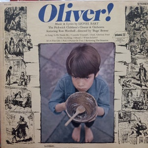 Oliver! Music and Lyrics by Lionel Bart, Pickwick Children&#39;s Chorus and Orchestra, Vintage Record Album, Vinyl LP, Classic Musical