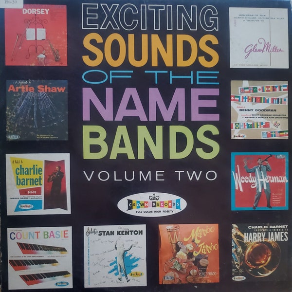 Exciting Sounds of the Name Bands Volume Two, Original Artists, Maxwell Davis, Vintage Vinyl Record Album, Big Band Jazz Music