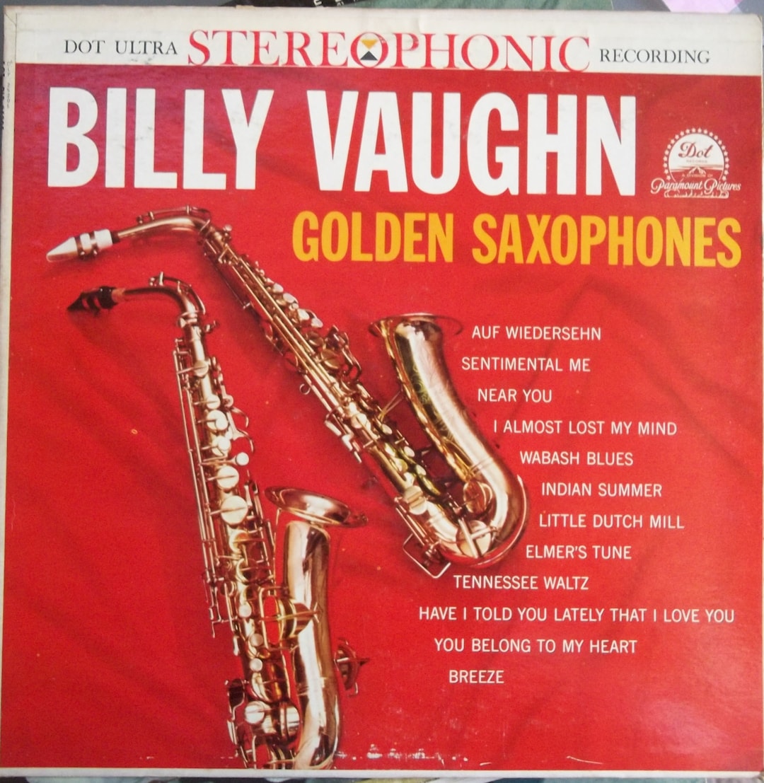 Billy Vaughn, Golden Saxophone, Vintage Record Album, Vinyl LP