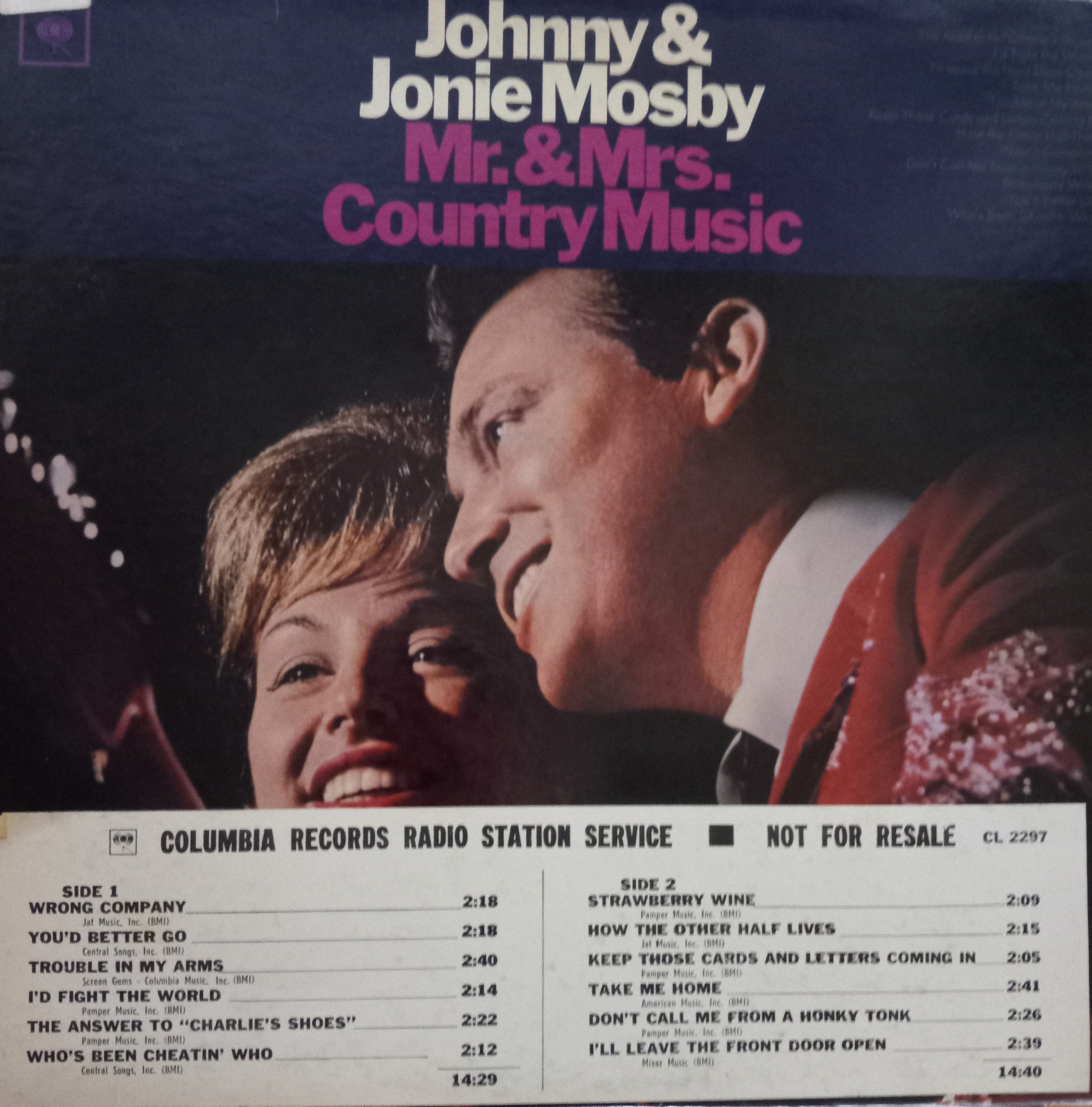 Johnny and Jonie Mosby, Mr. and Mrs. Country Music, Vintage Record
