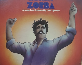 Zorba, Music from the Broadway Hit, Claus Ogerman, Vintage Vinyl Record Album, Classic Broadway Musical, Stormy Love Affairs Isle of Crete