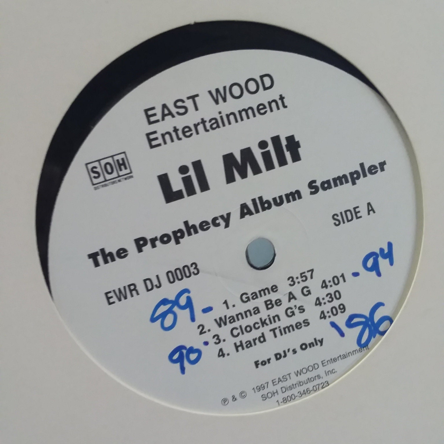 Lil Milt, the Prophecy Album Sampler, RARE DJ Promo Play