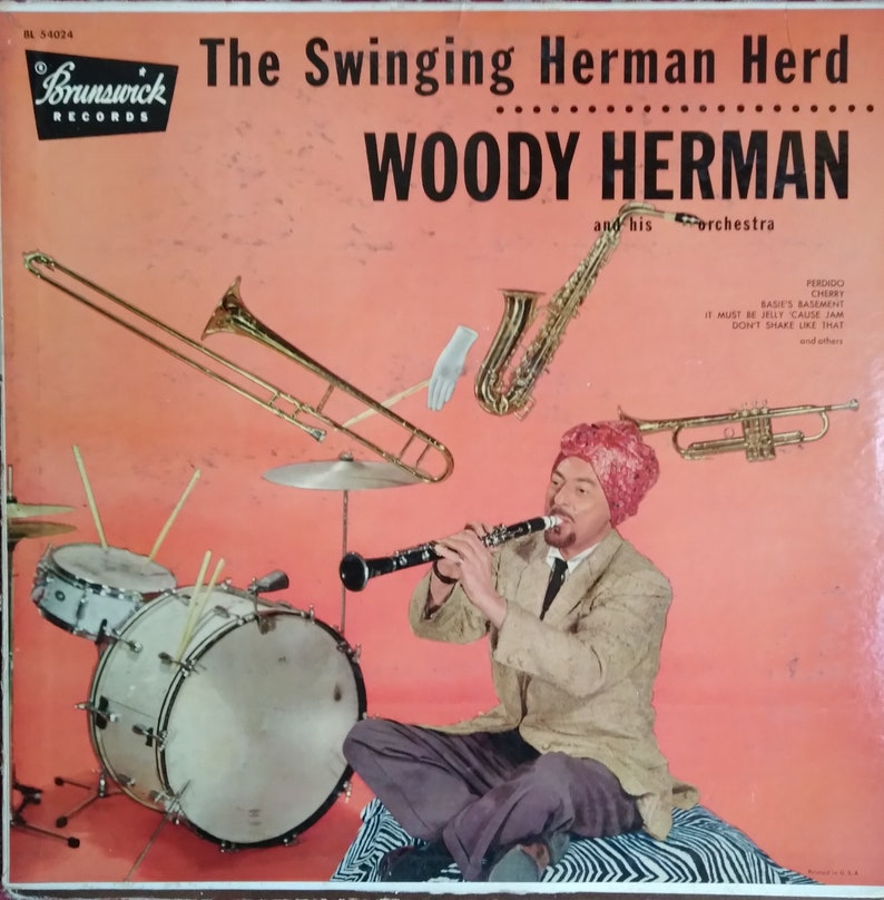 Woody Herman, The Swinging Herman Herd, Vintage Record Album, Vinyl LP, Classic Big Band Jazz Era Music, American jazz Clarinetist, Sax image 1