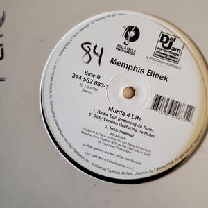 Memphis Black, Ja Rule, Is, Murda 4 Life, 12&quot; Single Play DJ Club Play Version, Vintage Vinyl Record Album, Classic Hip Hop Rap, Brooklyn