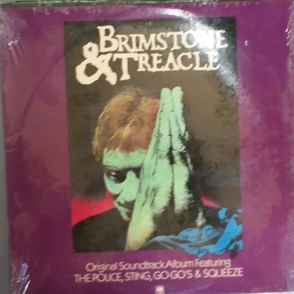 Brimstone & Treacle, Original Soundtrack Album with The Police, Sting, Go-Go's and Squeeze, Vintage Record Album, Vinyl LP, Film/Play