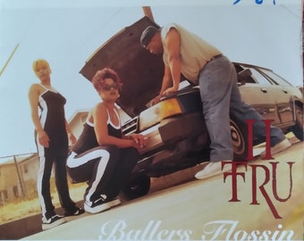 II Tru, Ballers Flossin, 12" Single Play, Vintage Vinyl Record, Classic Rap Hip Hop, American Female Rap Duo, Cleveland