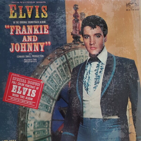 Elvis Presley in Frankie and Johnny, Original Movie Soundtrack, Vintage Vinyl Record Album, Classic Musical Movie featuring Elvis Presley