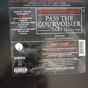 Busta Rhymes, YOUR CHOICE, Pass the Courvoisier Part II, Woo-Haa!!, 12&quot; Single Play Vintage Vinyl Record, Classic Hip Hop Rap