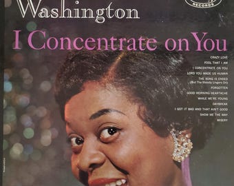 Dinah Washington, I Concentrate on You, Vintage Vinyl Record Album, Classic Jazz Pop, American Singer and Pianist