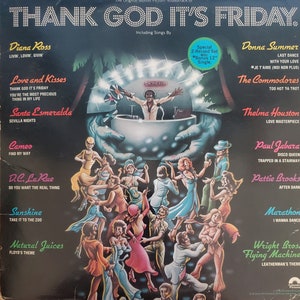 Thank God It&#39;s Friday, Original Motion Picture Soundtrack, Vintage Record Album, Vinyl LP, Classic Disco Dance Music, Bonus 12&quot; Single