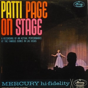 Patti Page on Stage, Vintage Record Album, Vinyl LP, Classic Traditional Popular Music, American Singer, Pop, Country, Classic Singer