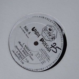 Unda Presha, What/Reaction, 12&quot; Single Play Club DJ Radio Promo Copy, Vintage Vinyl Record, Classic Hip Hop Rap, Hardcore Southern Rap Music