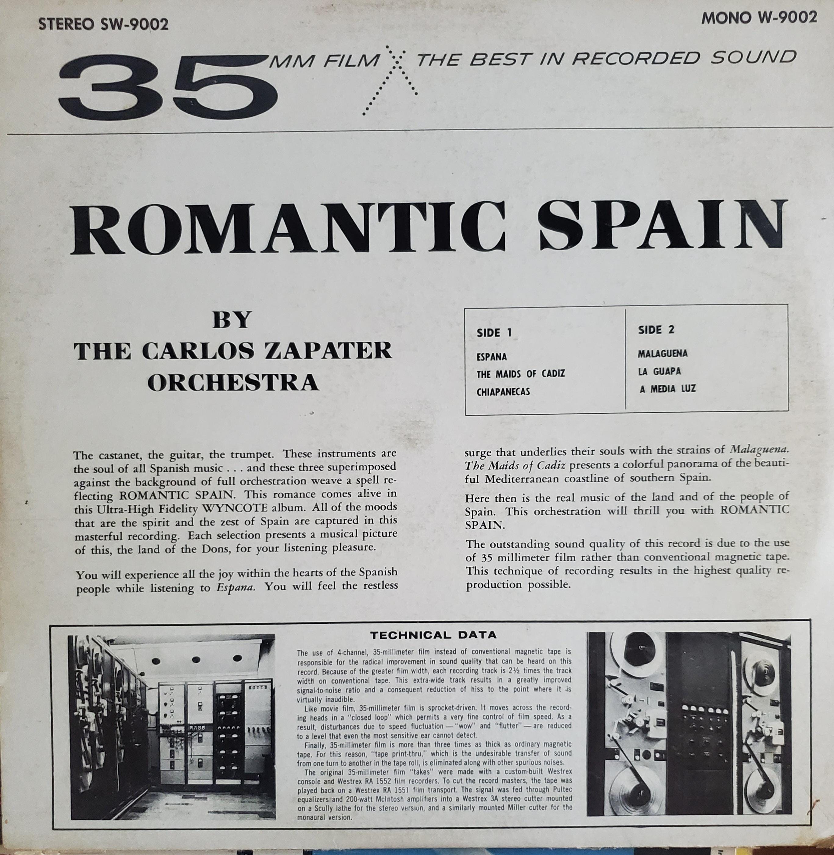 TRAVEL IN POPS 2 Italy/Spain レコード Romantic Spain, 35mm Film, the Carlos Zapater Orchestra, Vintage