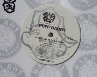 Puff Daddy, Satisfy You, Fake Thugs Dedication, 12&quot; Single Club DJ Promo Play Record, Vintage Vinyl Record, Classic Hip Hop Rap, R&B