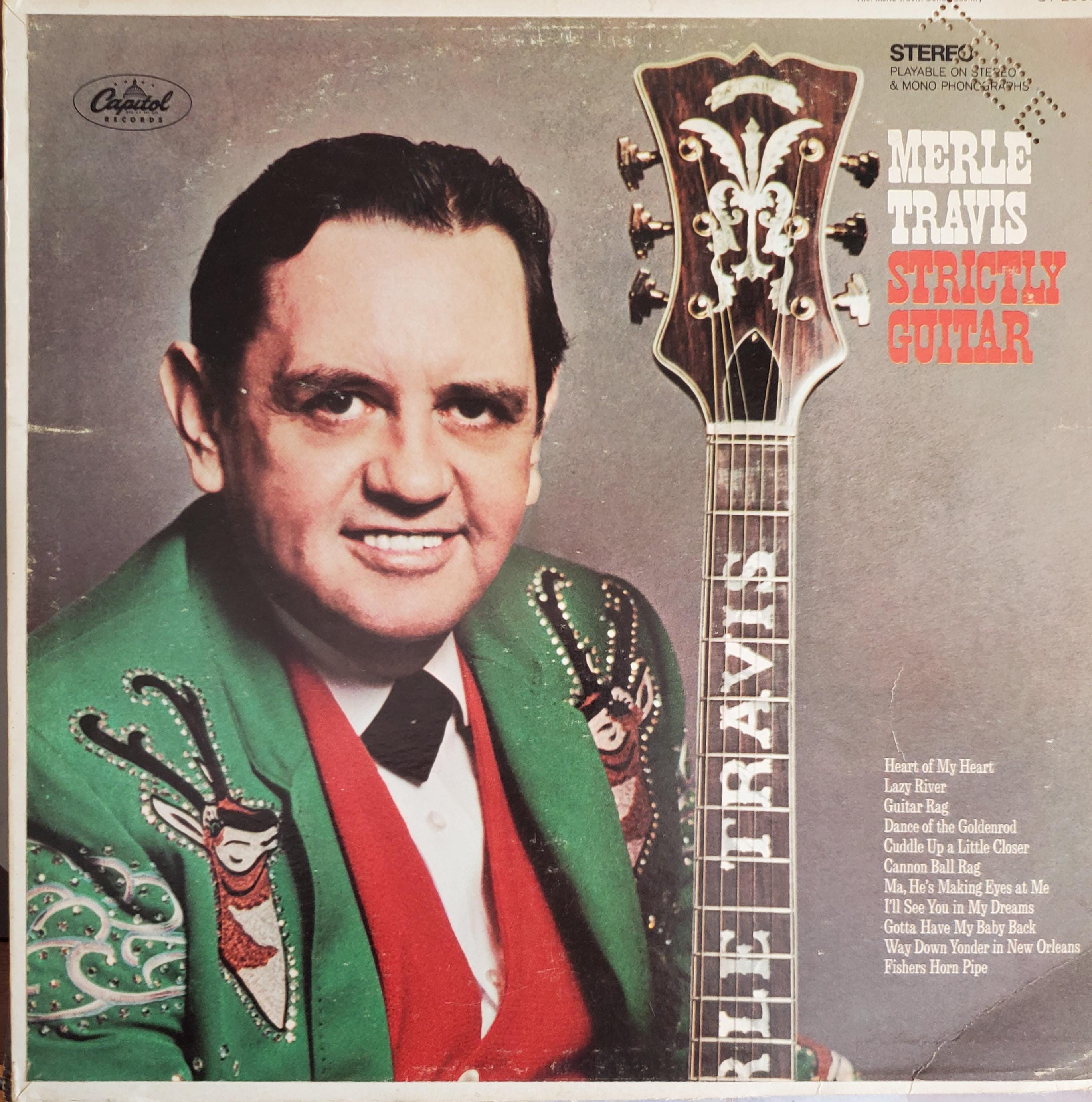 Merle Travis, Strictly Guitar, Vintage Record Album, Vinyl LP