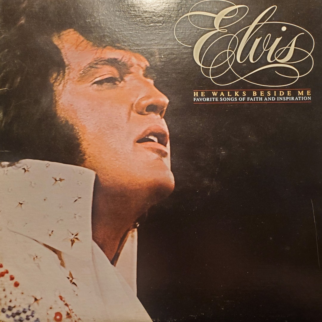 Elvis Presley, He Walks Beside Me, Vintage Record Album, Vinyl LP