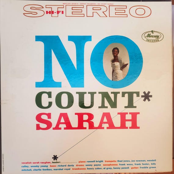 Sarah Vaughan, No Count Sarah, Vintage Record Album, Vinyl LP