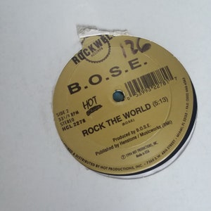 B.O.S.E., Rock the World, Strafe, Set it Off, 2 Songs/2 Artists 12&quot; DJ Club Promo Single, Vintage Vinyl Record, Classic Hip Hop Rap, Electro