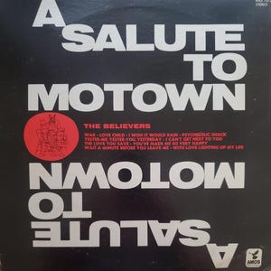 The Believers, A Salute to Motown, Vintage Vinyl Record Album, Classic Cover Songs of Motown Hits, Cover Band, Funk Soul Music