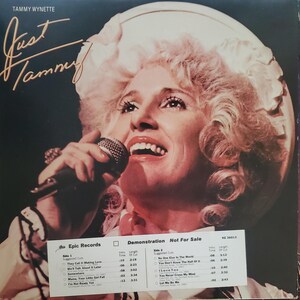Tammy Wynette, Just Tammy, Vintage Record Album, Vinyl LP, Classic Country Music, Country Music Legend, American Singer Songwriter, Promo