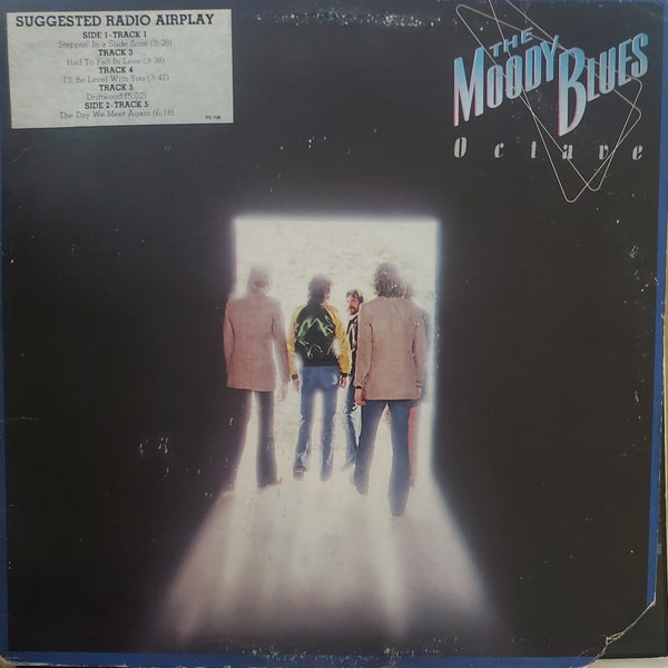 The Moody Blues, Octave, Promo Radio Copy, Cut Corner, Vintage Record Album, Vinyl LP, Classic Rock Music, British Rock Band, Rock Fusion