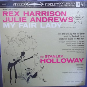My Fair Lady, Grabación original del elenco, Rex Harrison y Julie Andrews, Álbum discográfico vintage, LP de vinilo, Musical de Broadway