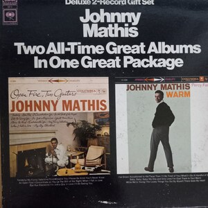 Johnny Mathis, Two All-Time Great Albums, Vintage Record Album, Vinyl LP, Classic Contemporary Pop Love Ballads, American Singer Songwriter