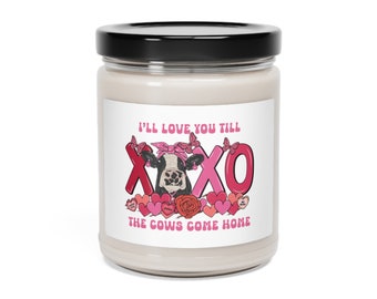 Cow Candle, Cow Gift, Cow XOXO Scented Soy Candle, 9oz