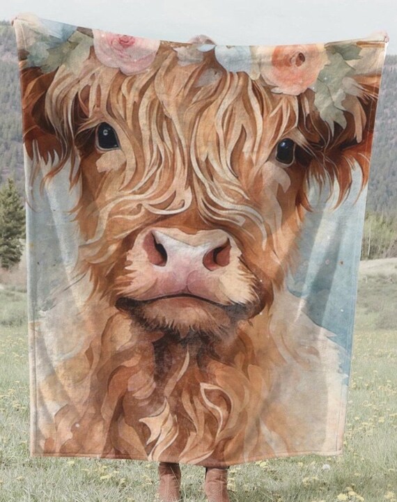 Highland Cow Blanket Extra Large Plush Blanket 60x80 Inch Highlander Cow Throw Cow Gift for Her Ultra Packable Lightweight Etsy