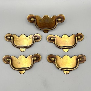 Vintage Chippendale Drawer Pulls, Set of 5. Read Description.