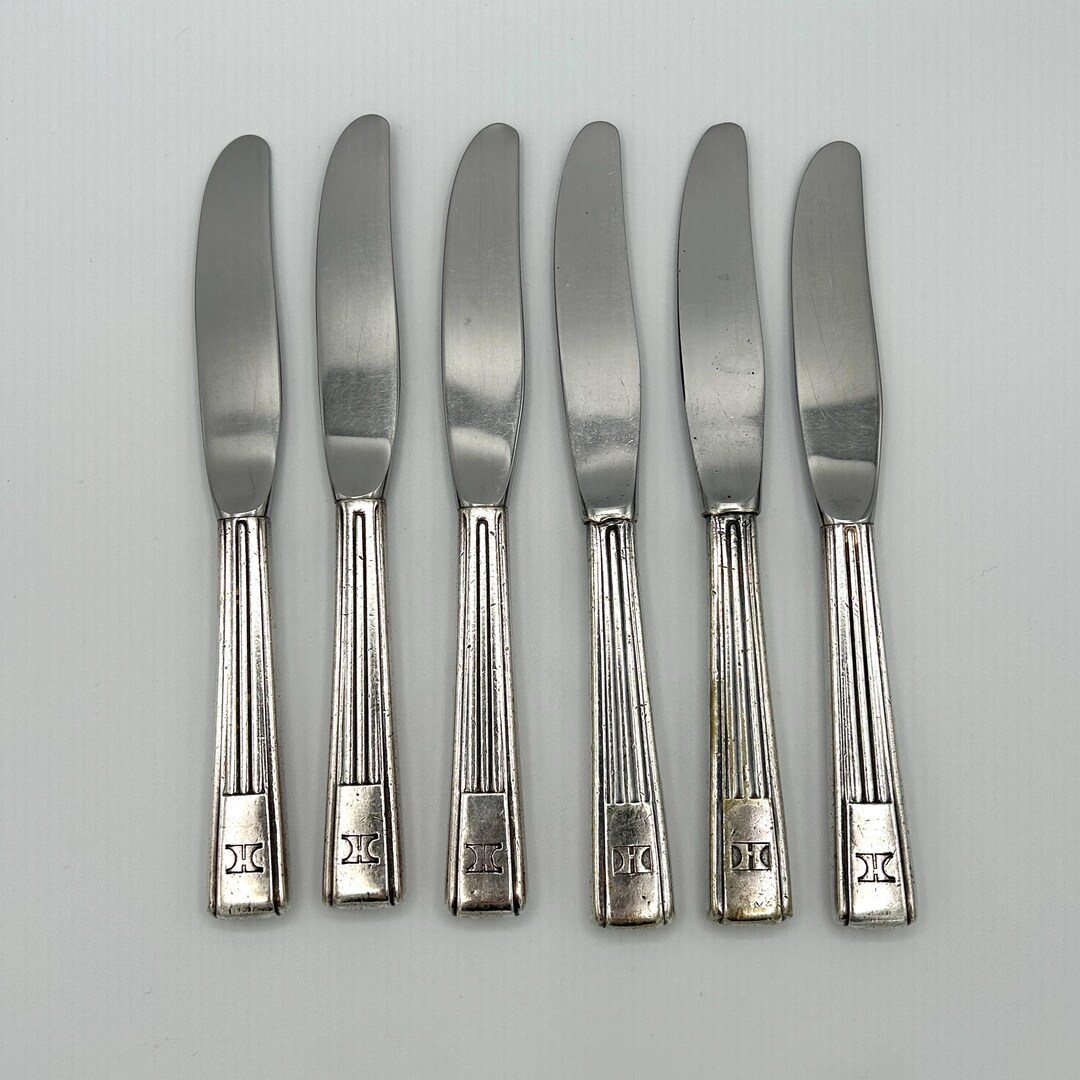 Hilton Hotel Silverware Knives. Set of 6. Petite Small Knives. Vintage ...
