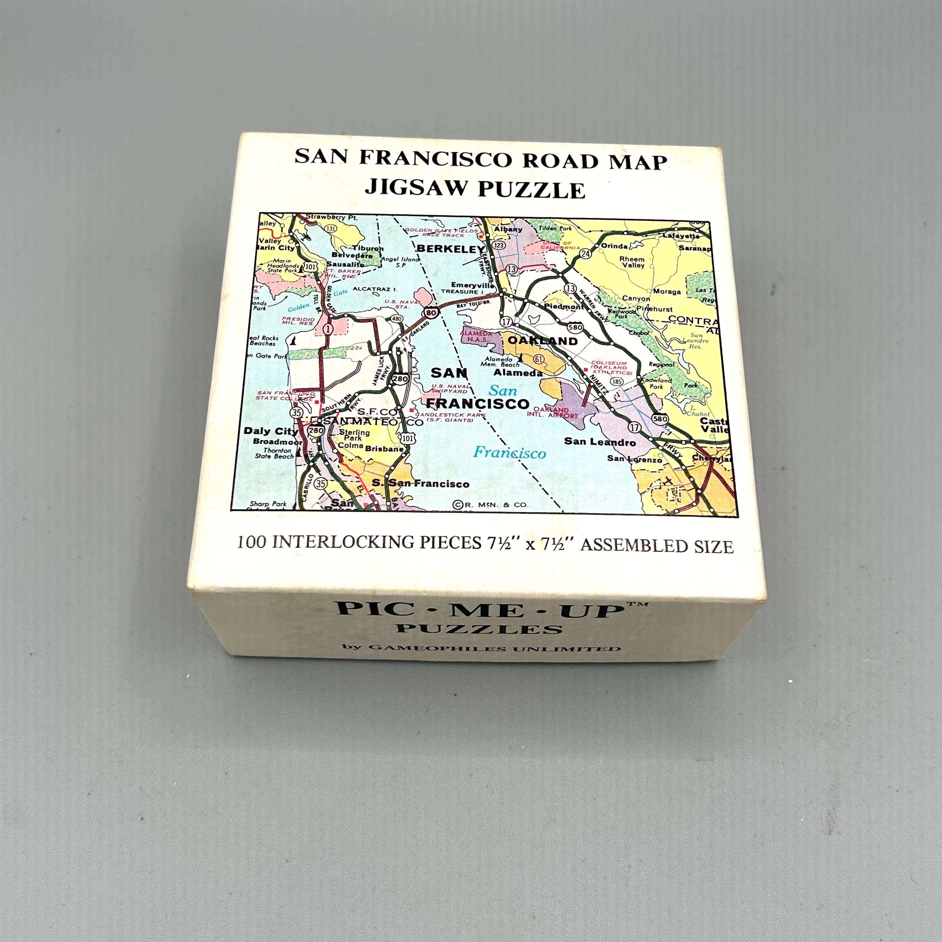 Vintage San Francisco Map Puzzle. Mini Puzzle. 100 Pieces. Vintage