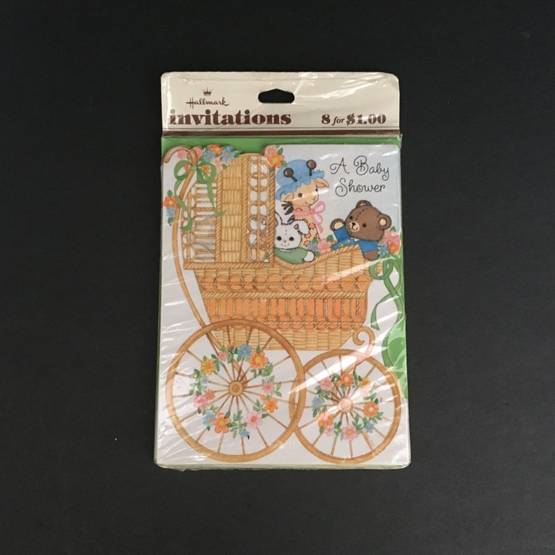 Vintage Hallmark Baby Shower Invitations New Package Of 8 Etsy Vintage Hallmark Baby Shower Invitations New Package Of 8 Etsy