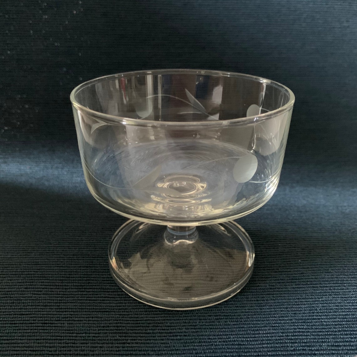 Vintage Etched Glass Dessert Bowls. Stemmed Bowls. Set of 6. Etsy
