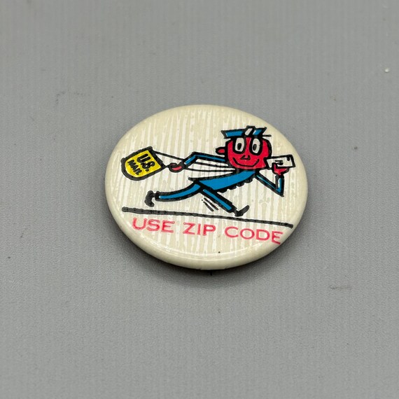 Mr. Zip  Use Zip Code Button. Vintage Pinback But… - image 2