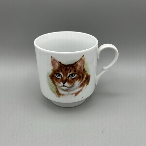 Vintage Orange Cat Mug. Schumann Arzberg Bavaria Germany Tabby Cat Coffee Cup.