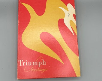 TRIUMPH Nylon Stockings Vintage 1960s Sheer Nylon Thigh High Hosiery