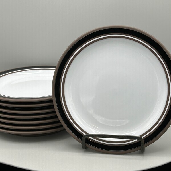 Hornsea Pottery Contrast Bread Plates. Made in England. Set of 8.
