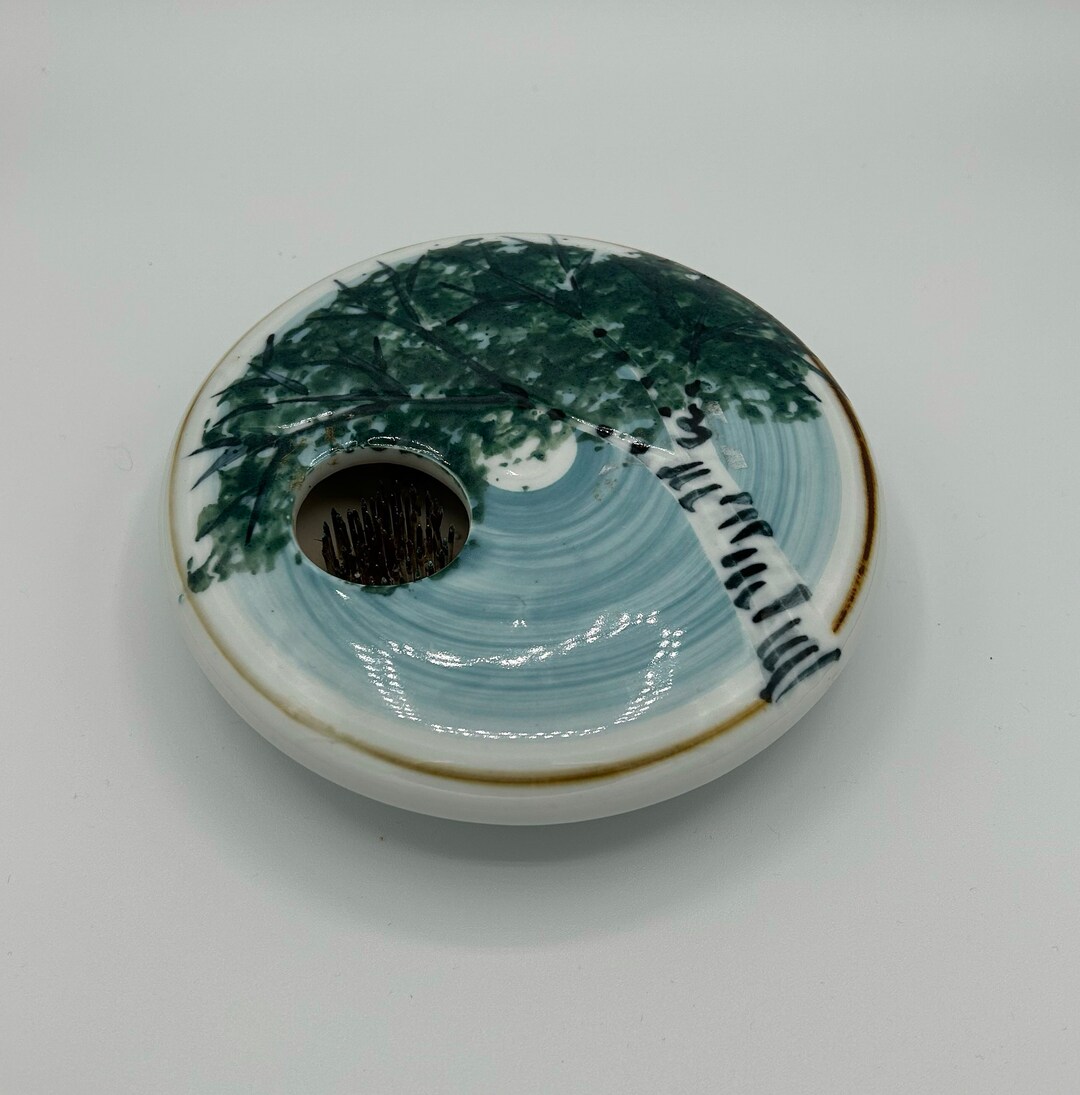 Ikebana Vase. Japanese Floral Design. Birch Tree. Full Moon. Etsy
