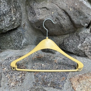 Harvest Gold Suit Hanger. Vintage Plastic Clothes Hanger.