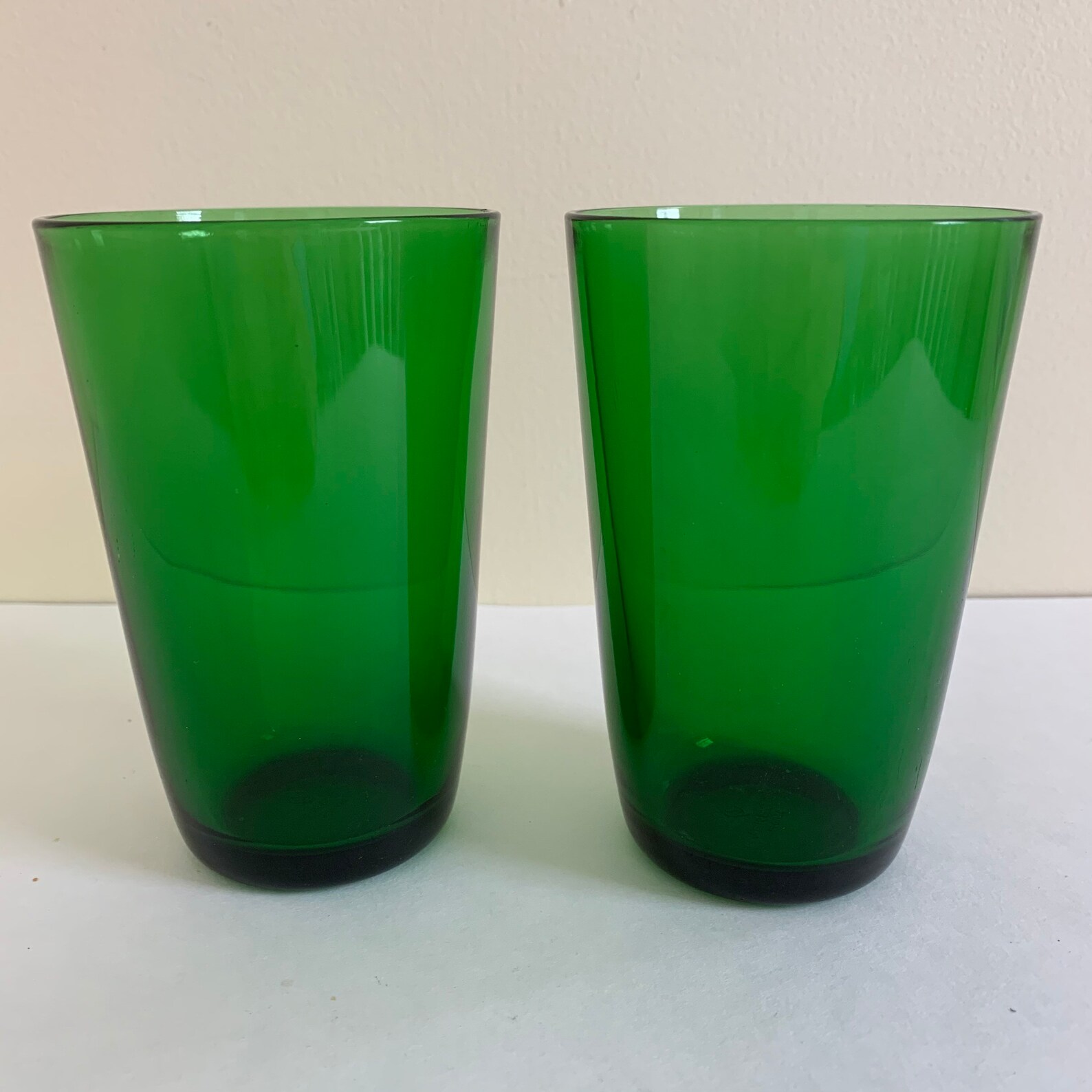 Vereco Green Glass Tumbler. Lot of Two. Made in France. Etsy UK