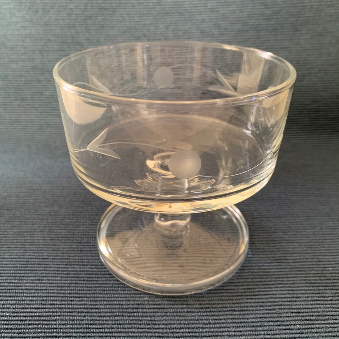 Vintage Etched Glass Dessert Bowls. Stemmed Bowls. Set of 6. Etsy