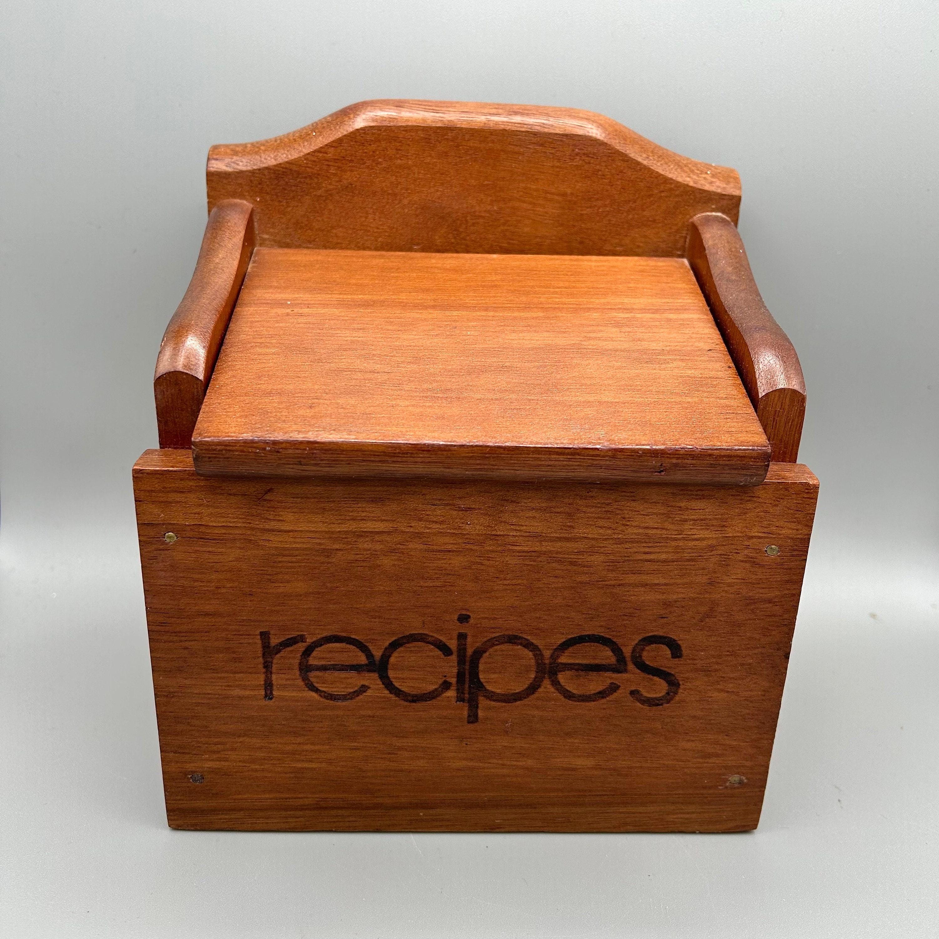 Wooden Recipe Box. Wall Hanging. Hinged Lid. 1980s. - Etsy