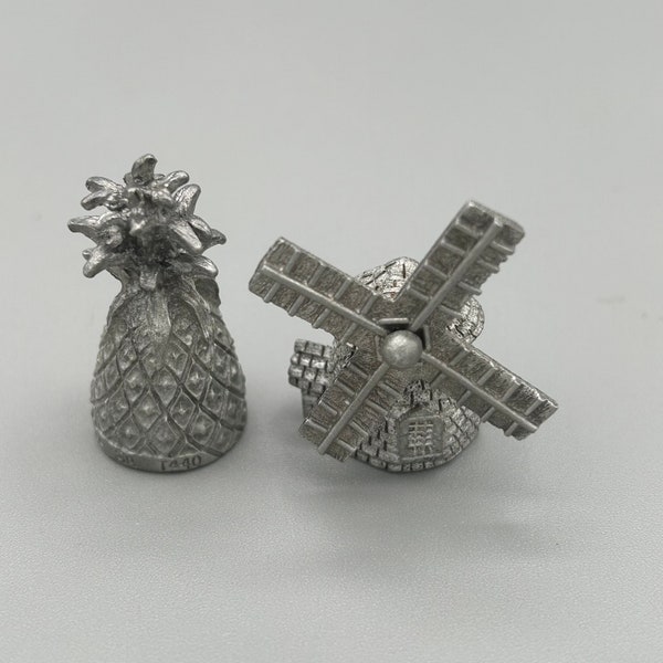 Spoontiques Thimbles. Windmill T439. Pineapple T440. 1988.