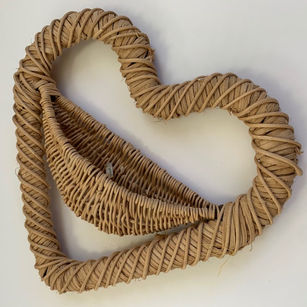 Woven Heart Basket Etsy