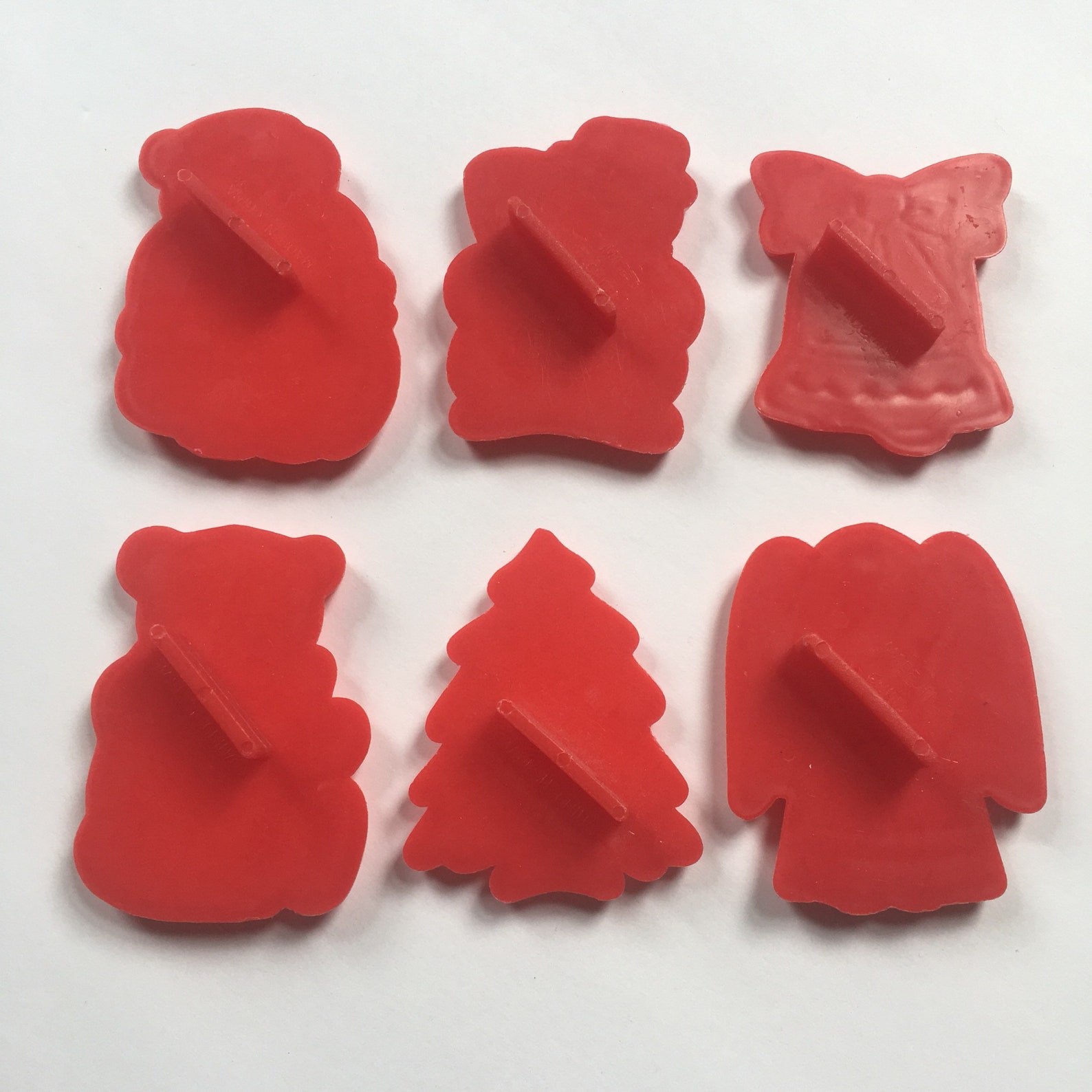 Vintage Red Plastic Christmas Cookie Cutters. Angel. Teddy - Etsy