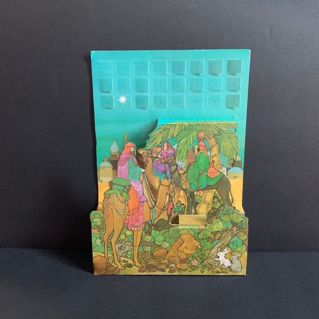 vintage-stand-up-3d-advent-calendar-the-wise-men-1981-etsy