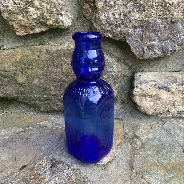 Blue Brookfield Baby Top Square Bottle. Baby Face.