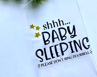 Sleeping Baby Sign, New Baby Gift, Don't Knock, Don't Ring the Doorbell sign, Baby Shower Gift, Door signs, Do not Disturb