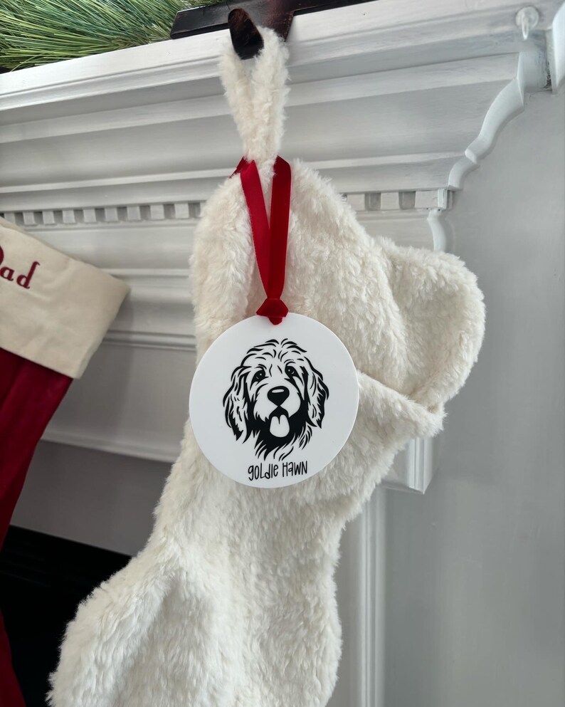 Dog Ornaments, Pet Stocking Tag, Dog Stocking Tag, Personalized Dog Ornament, FREE SHIPPING, Christmas Gift, Dog Mom, Dog Dad, Dog Owner image 1